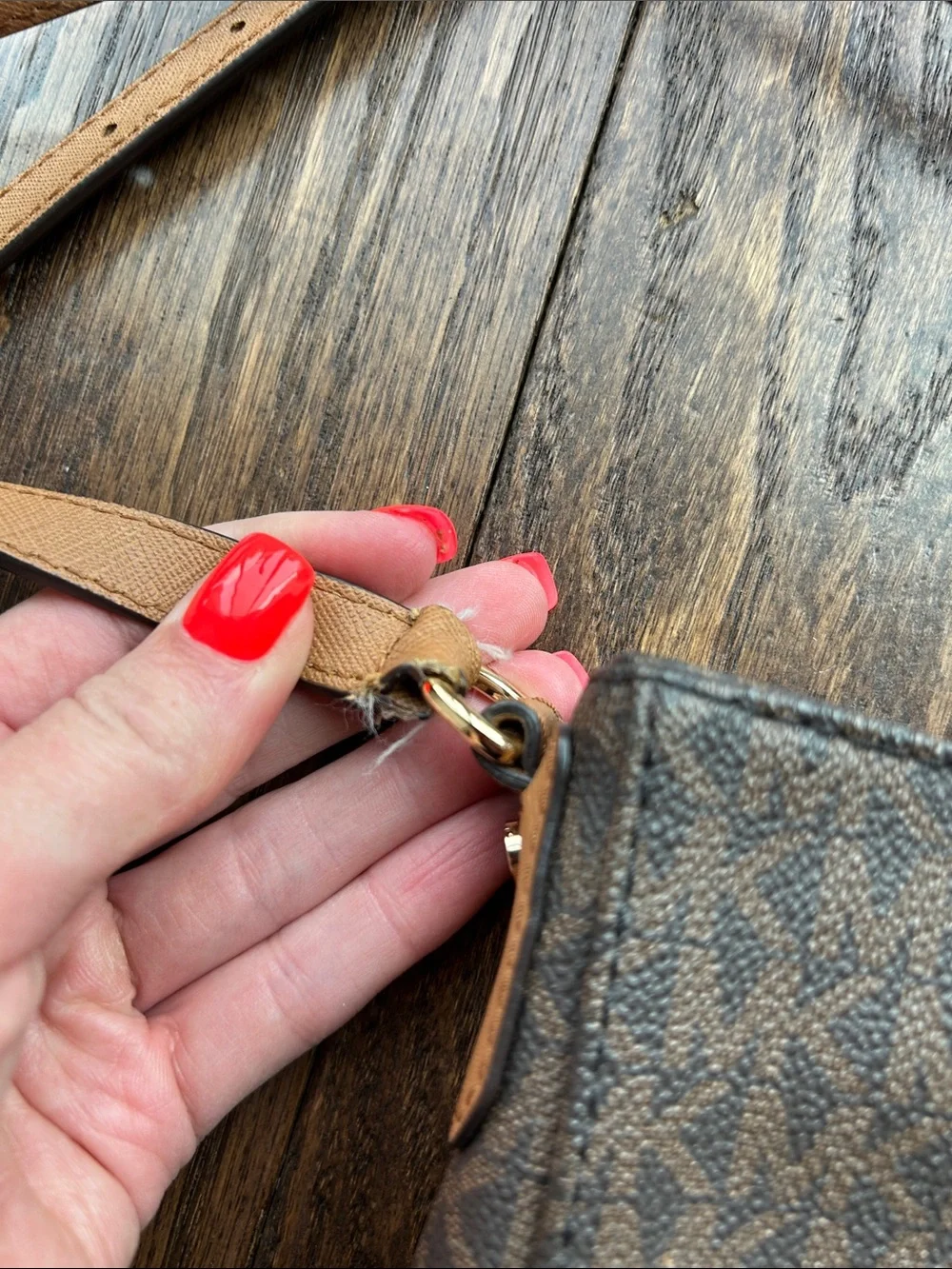 Michael Kors Dark Brown Signature Monogram Hobo Bag